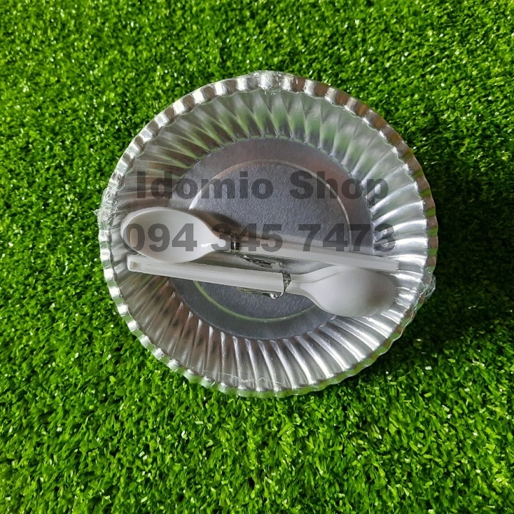Combo 100 Đĩa Giấy Mpet Bạc 16cm - Kèm Muỗng