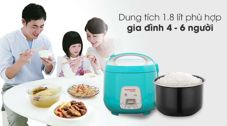 Nồi cơm nắp gài Sunhouse Mama 1.8 lít SHD8652G