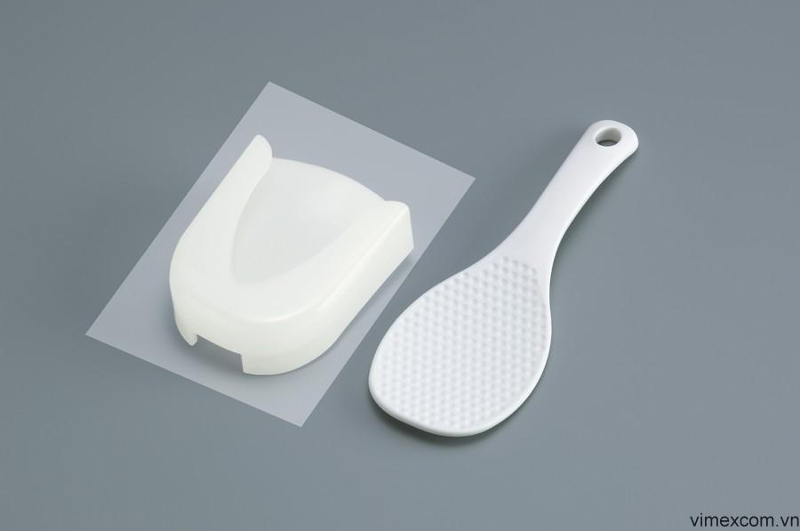 Muôi múc cơm kèm giá đỡ tiện lợi hàng nhập khẩu Nhật Bản