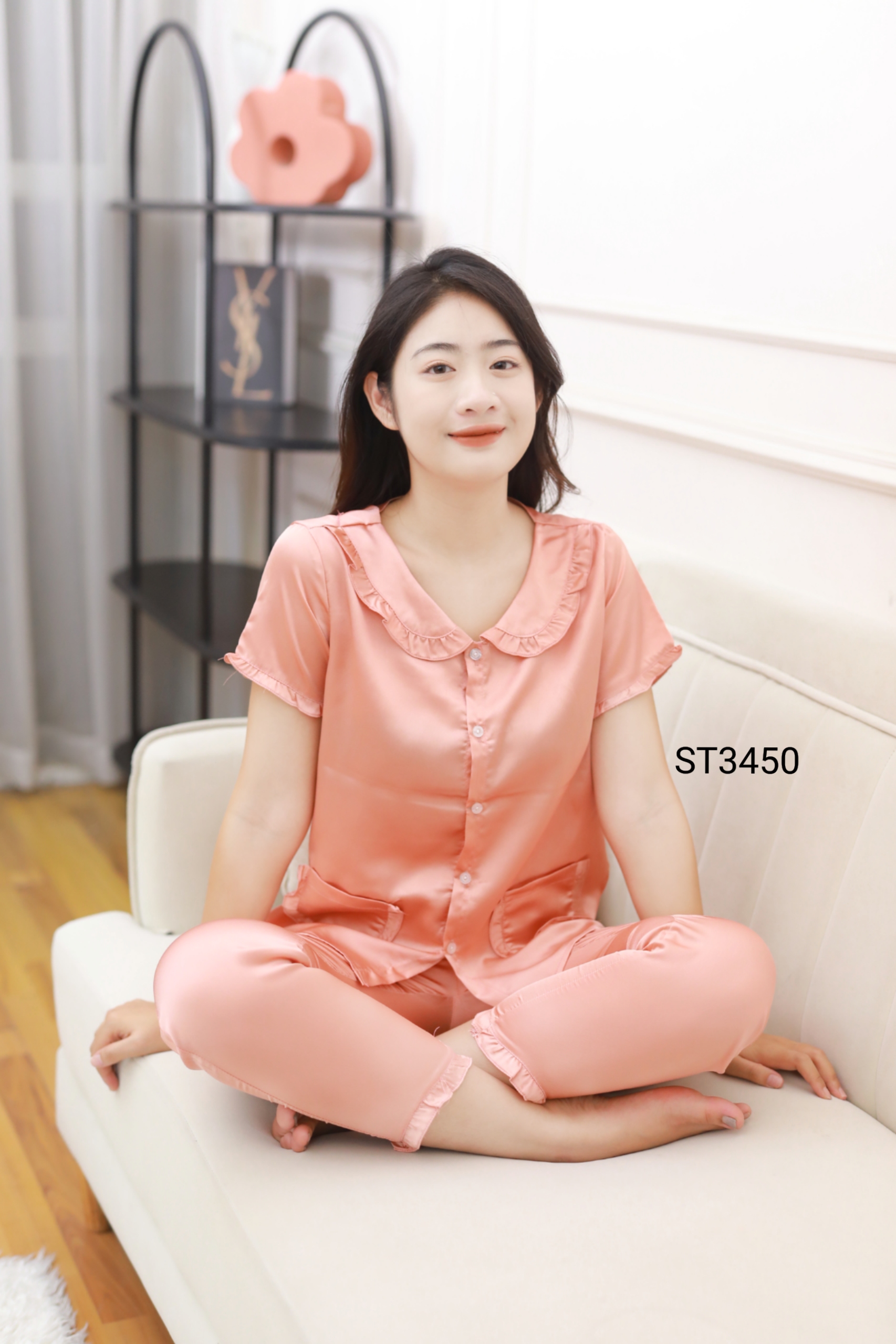 [Bunnysky] Đồ bộ mặc nhà nữ, quần áo nữ lụa satin mềm mịn 3 màu