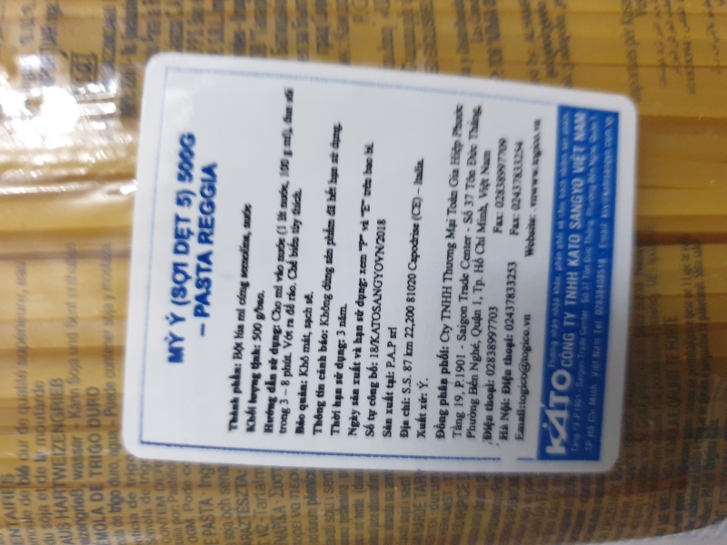 Mì Ý sợi dẹt 5 Pasta Hiệu REGGIA Gói 500g nhập khẩu Italia