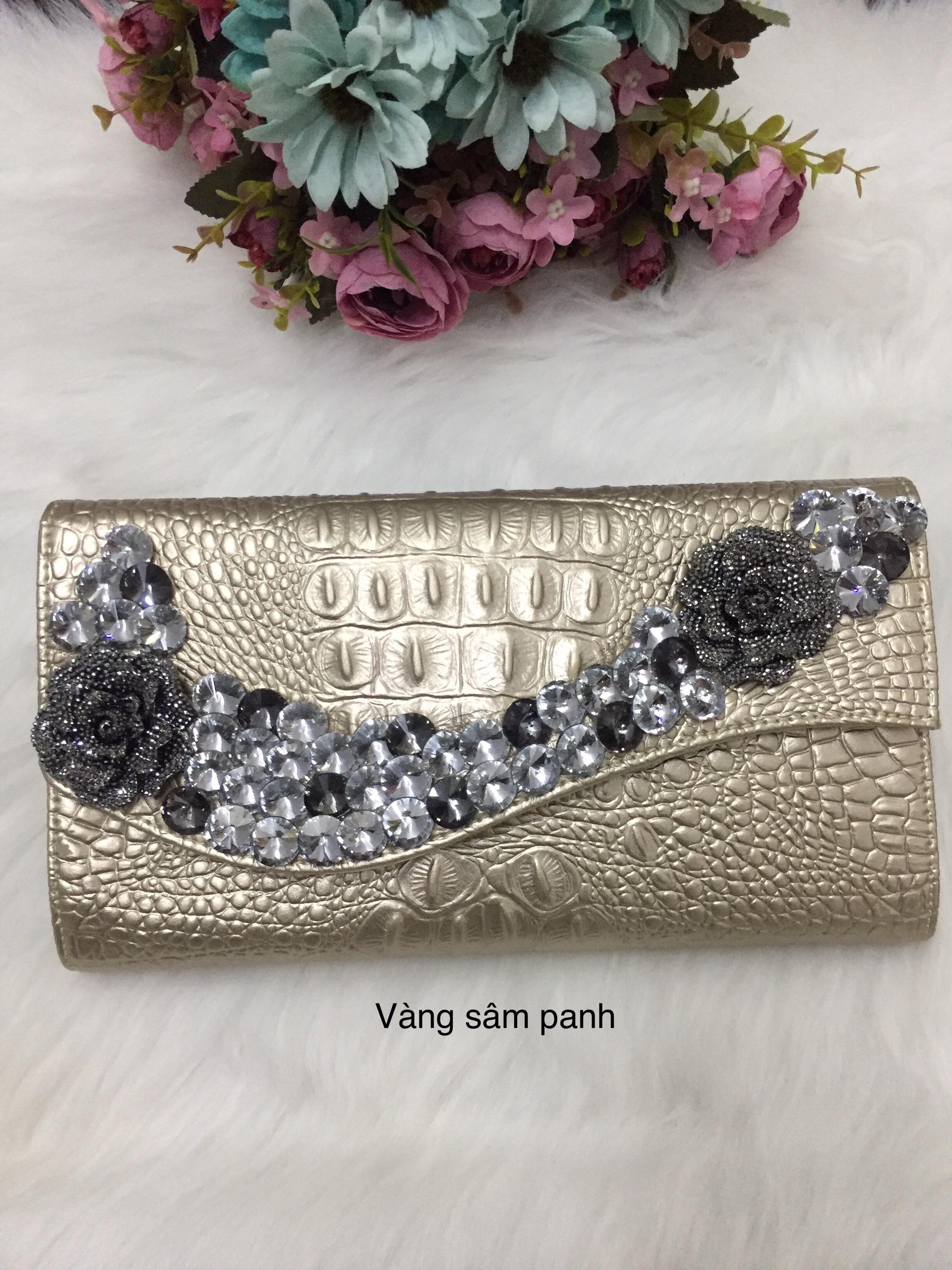 [HCM]VÍ CẦM TAY ĐÍNH ĐÁ SANG TRỌNG - V5562