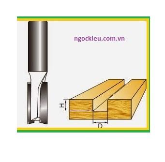 Combo 2 mũi phay gỗ thẳng nền 1/4 x 3/8