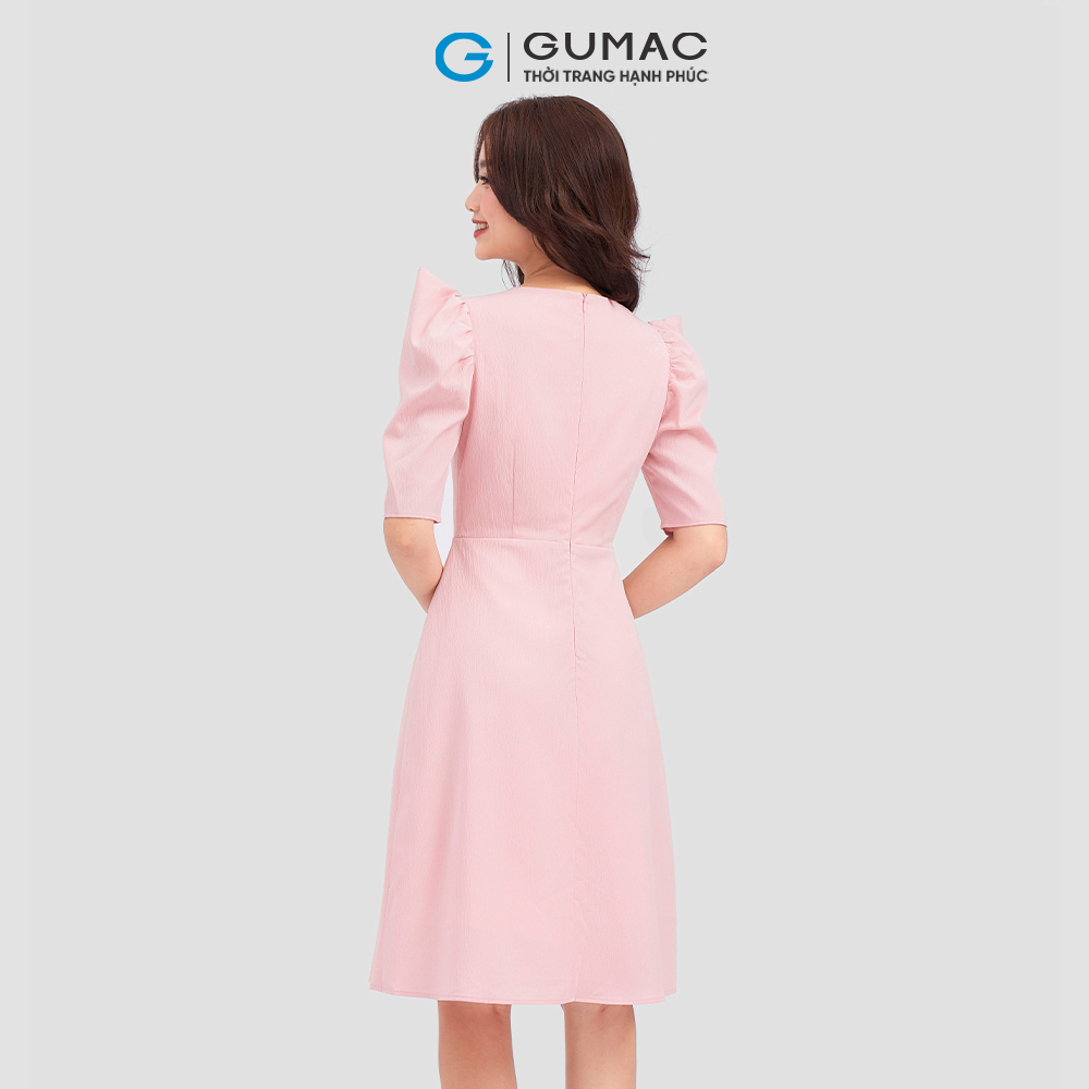Đầm form A tay phồng DC12060 thời trang GUMAC