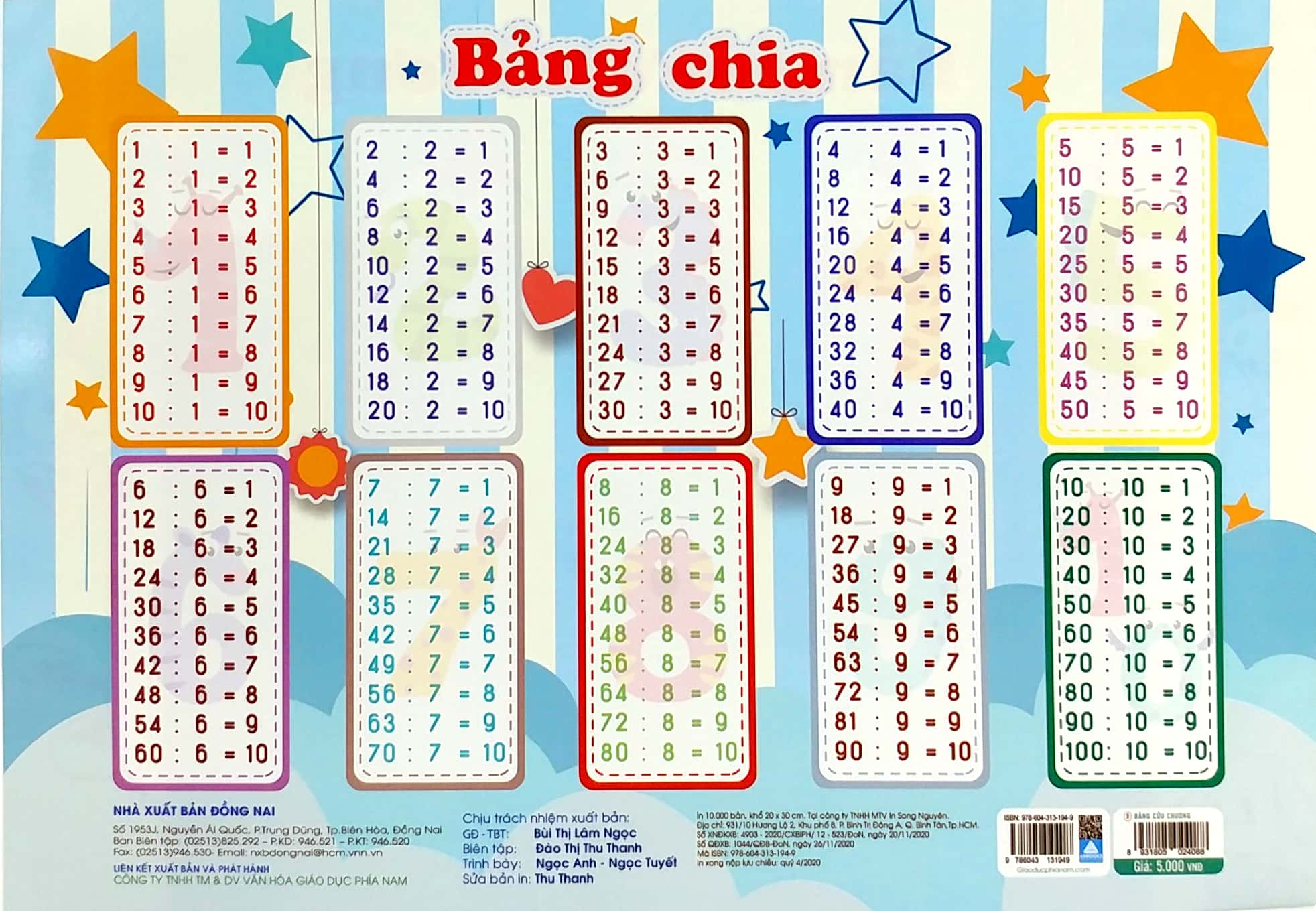 Sách Fahasa - Bảng Cửu Chương - Bảng Chia