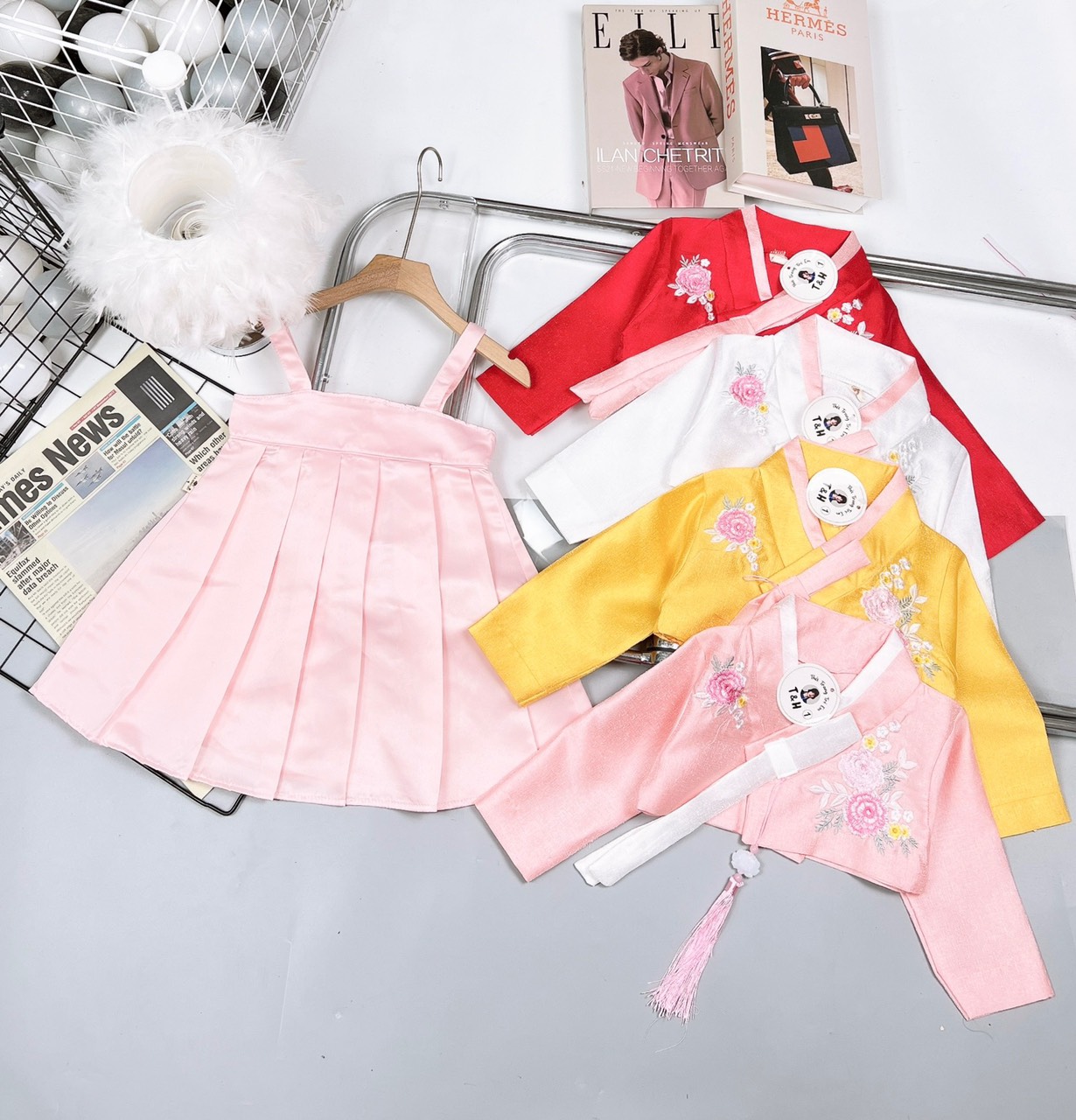 Đầm hanbok cho bé gái gồm cài tóc ( 2 - 6 tuổi)