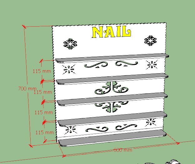 Kệ sơn nail chữ Nail vàng