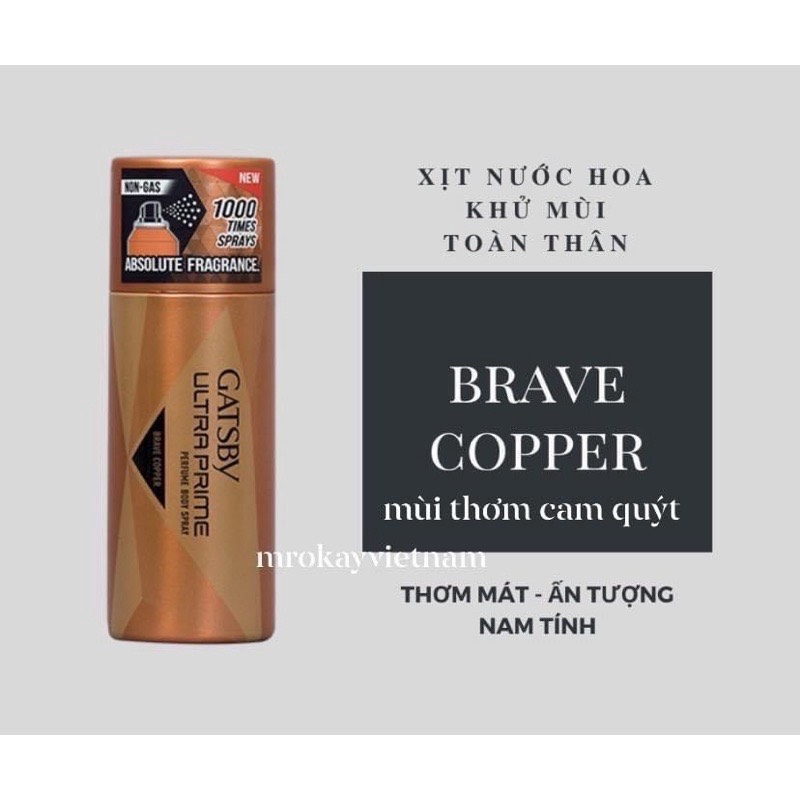 Xịt khử mùi toàn thân Gatsby hương nước hoa cho cả nam và nữ thơm mát lưu hương lâu không gas