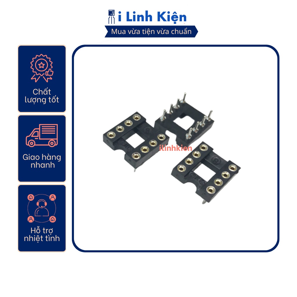 Đế IC 8 chân DIP-8 loại tròn chất lượng tốt
