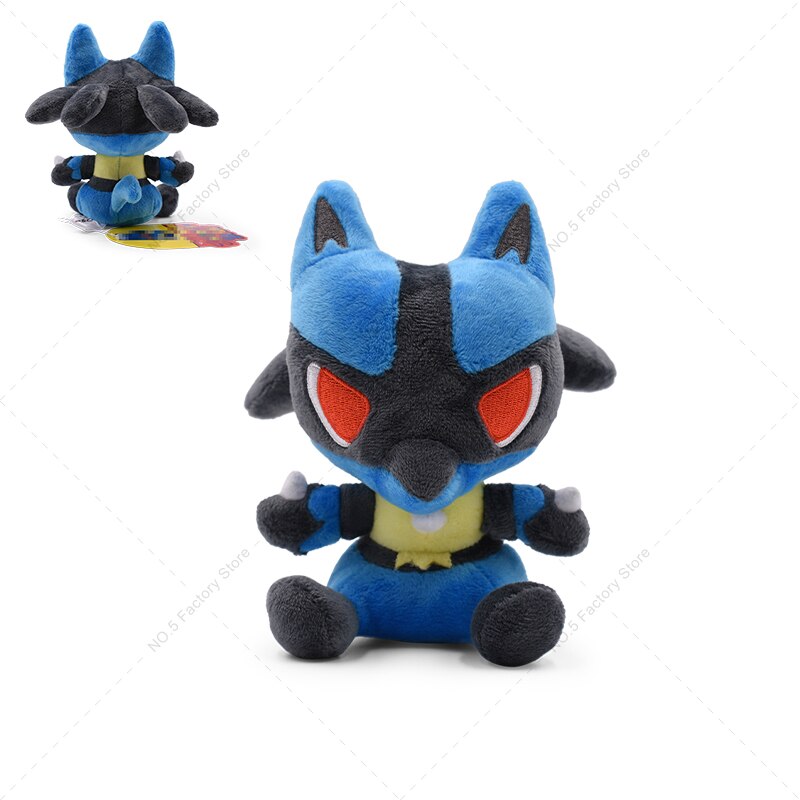 New Pokemon Lucario Shiny Lucario Plush Doll Stuffed Cute Mega Peluche Toy  Halloween Christmas Dress Up Gifts for Children