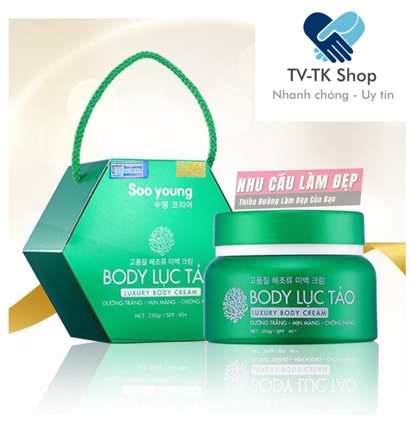Kem body lục tảo dưỡng trắng soo young - hộp 250g