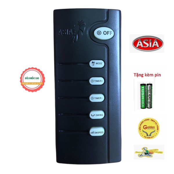 Điều khiển quạt ASIA màu đen chính hãng - tặng kèm pin - Remote ASIA - Remote quạt ASIA chính hãng nhà máy sản xuất -Có bảo hành