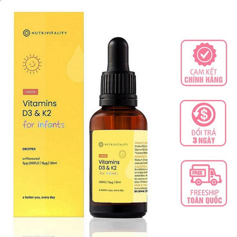 Vitamin D3K2 Mk7 Nutrivitality Anh