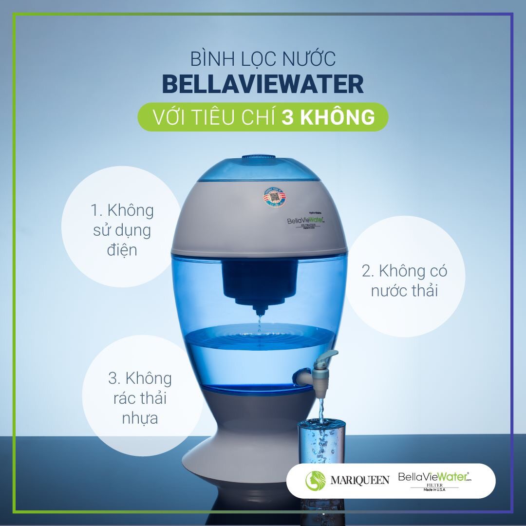 Bình Lọc Nước Bellavie Water Tạo Nước ION Kiềm - Công Nghệ Mới Nhập Khẩu USA