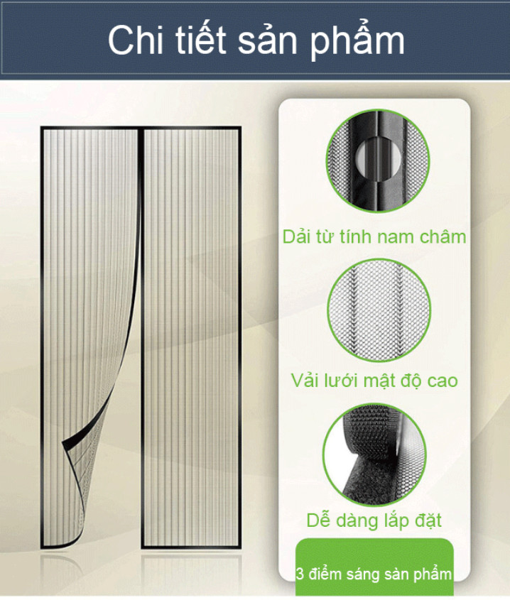 PKTL - Rèm cửa tự động rèm cửa chống muỗi côn trùng gắn bằng từ tính nam châm