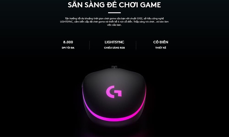 Chuột Gaming Logitech G102 Gen 2 Lightsync - Hàng Chính Hãng