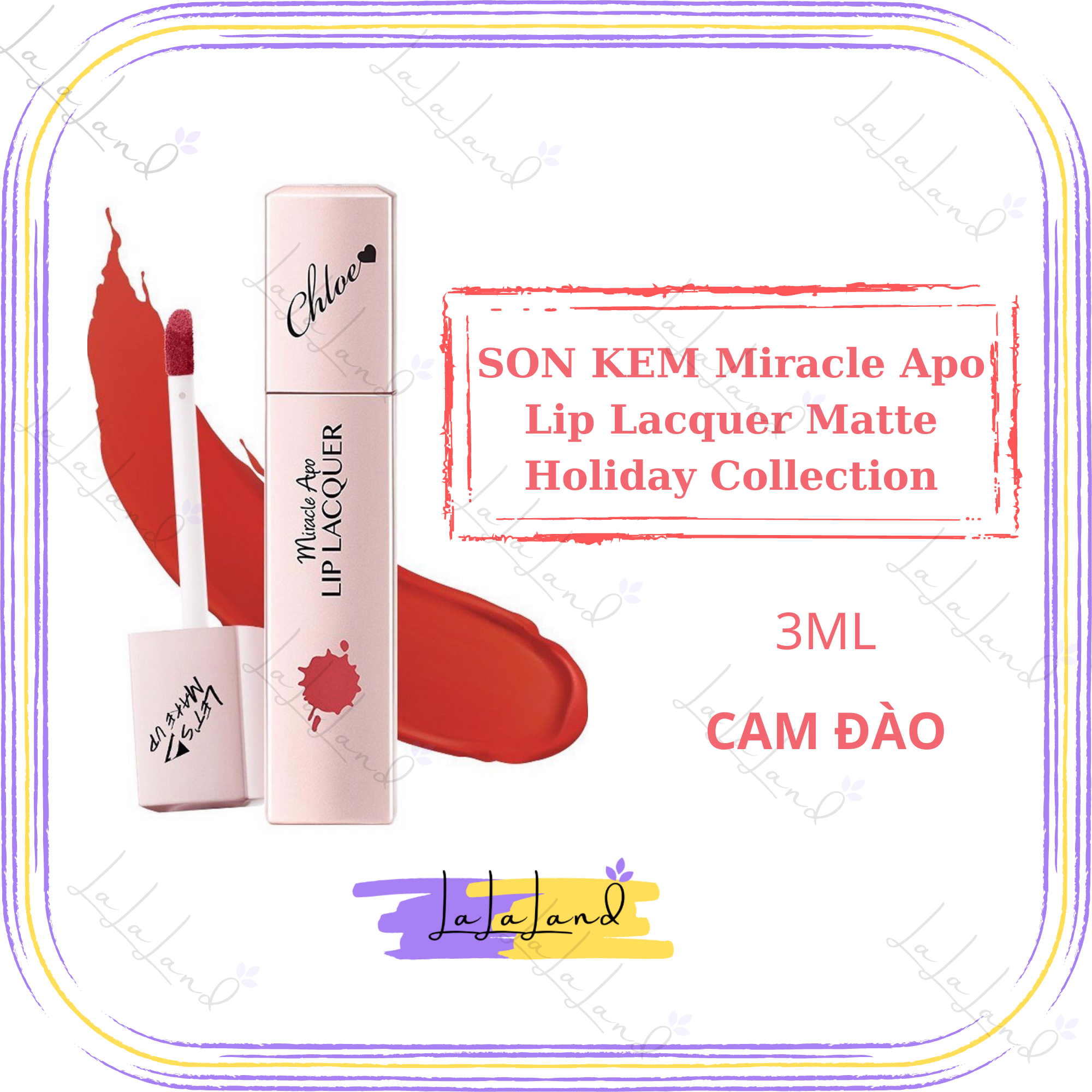 [HCM]Son Kem Miracle Apo 3ml Lip Lacquer Matte Holiday Collection