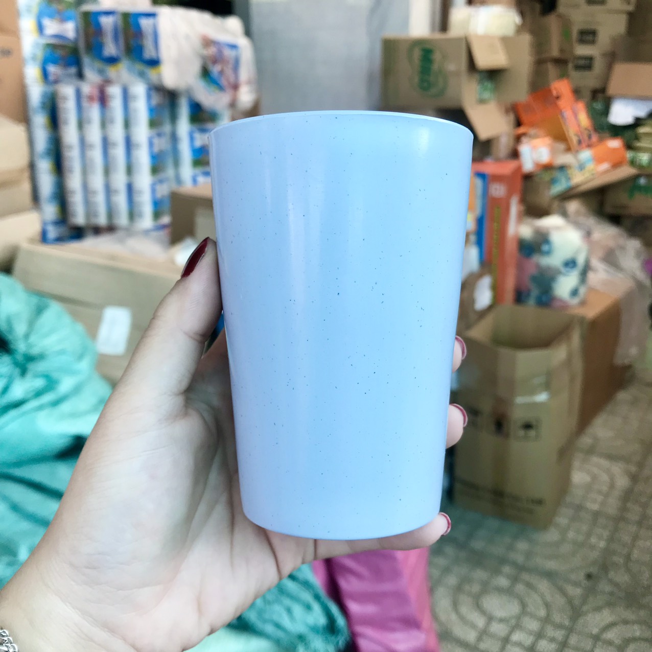 Ly nhựa lúa mạch màu pastel dễ thương 300ml