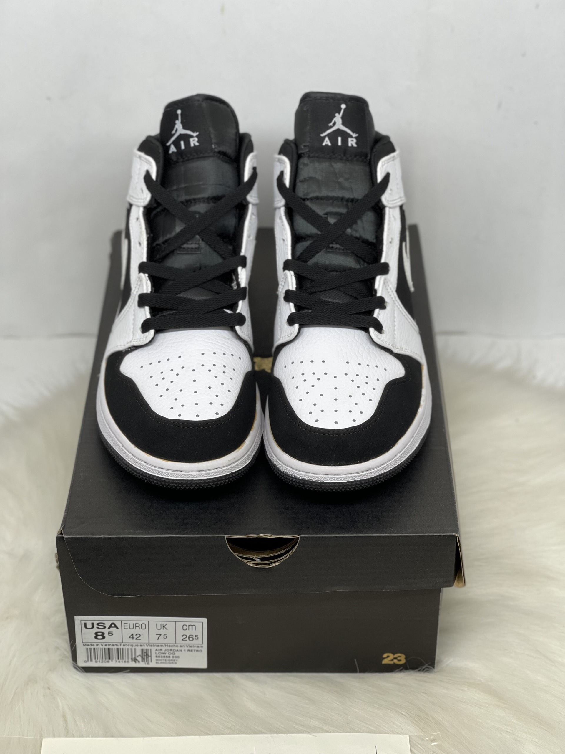 Giày jordan panda Trắng Đen cổ cao,Giày Sneaker Nam Nữ PDTD083