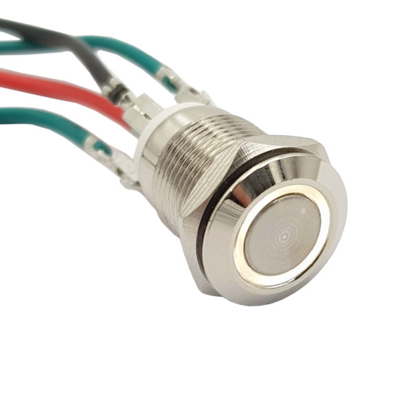 Nút nhấn kim loại 12mm Trắng