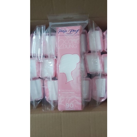 (TẶNG THÊM 30 MIẾNG) - Túi 90 miếng bông tẩy trang Pop puf 2 công dụng