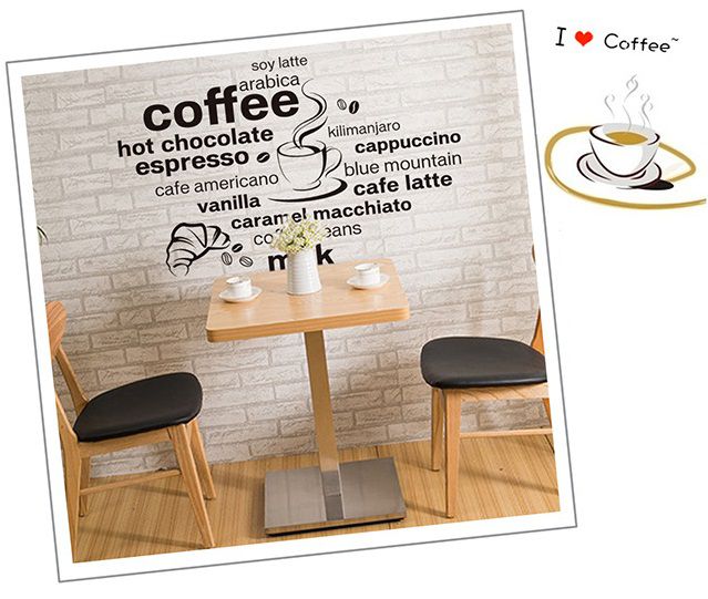 [HCM]Decal dán tường Amyshop- tiếng anh Coffee DKN025