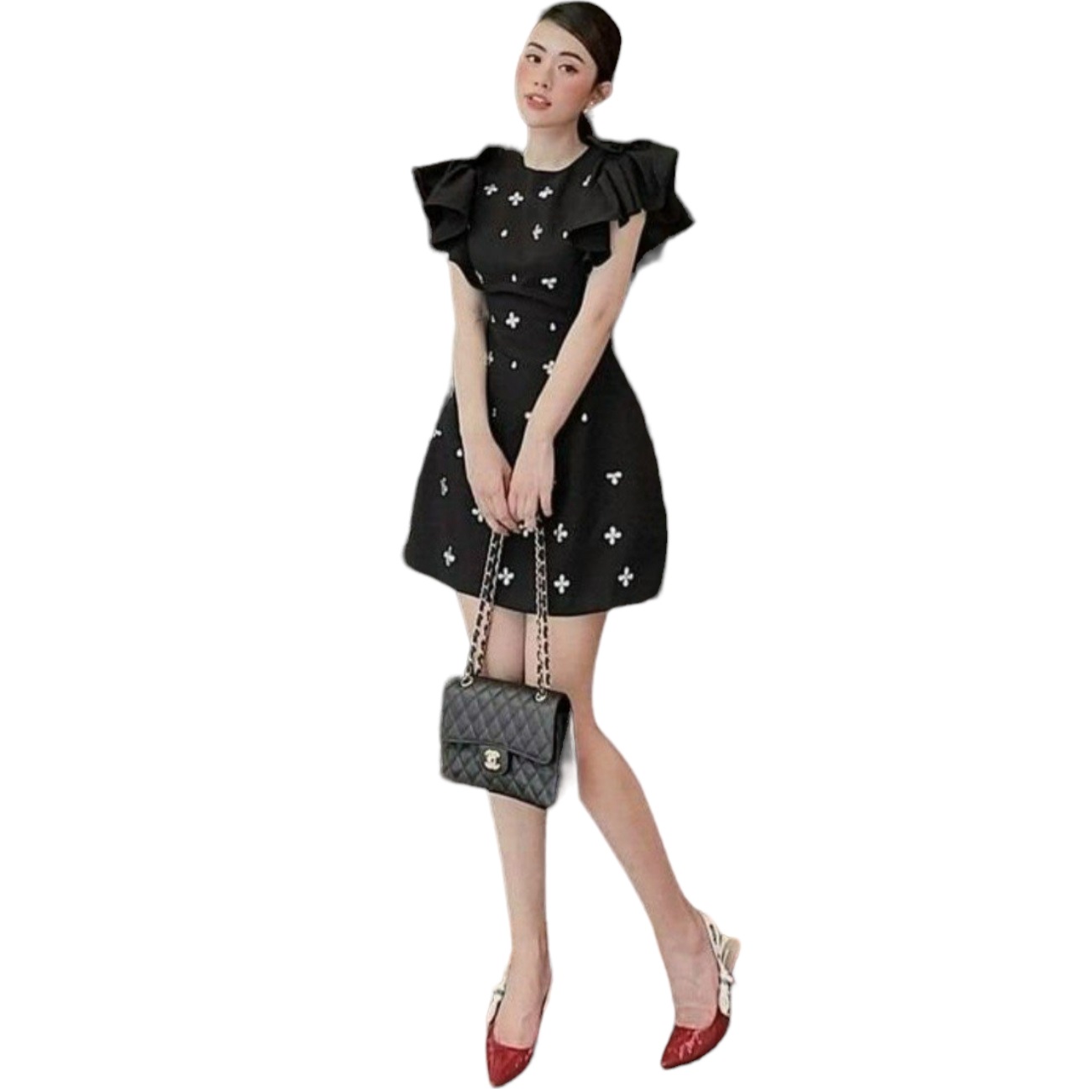 ĐẦM BIGSIZE ĐÍNH ĐÁ TAY CÁNH TIÊN RM13 (55-90kg)