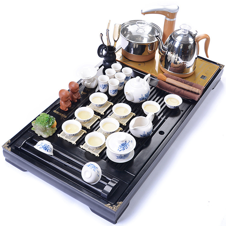 [Hàng có sẵn] Bộ bàn trà điện thông minh, bếp điện pha trà tự động, cốc chén tử sa đen