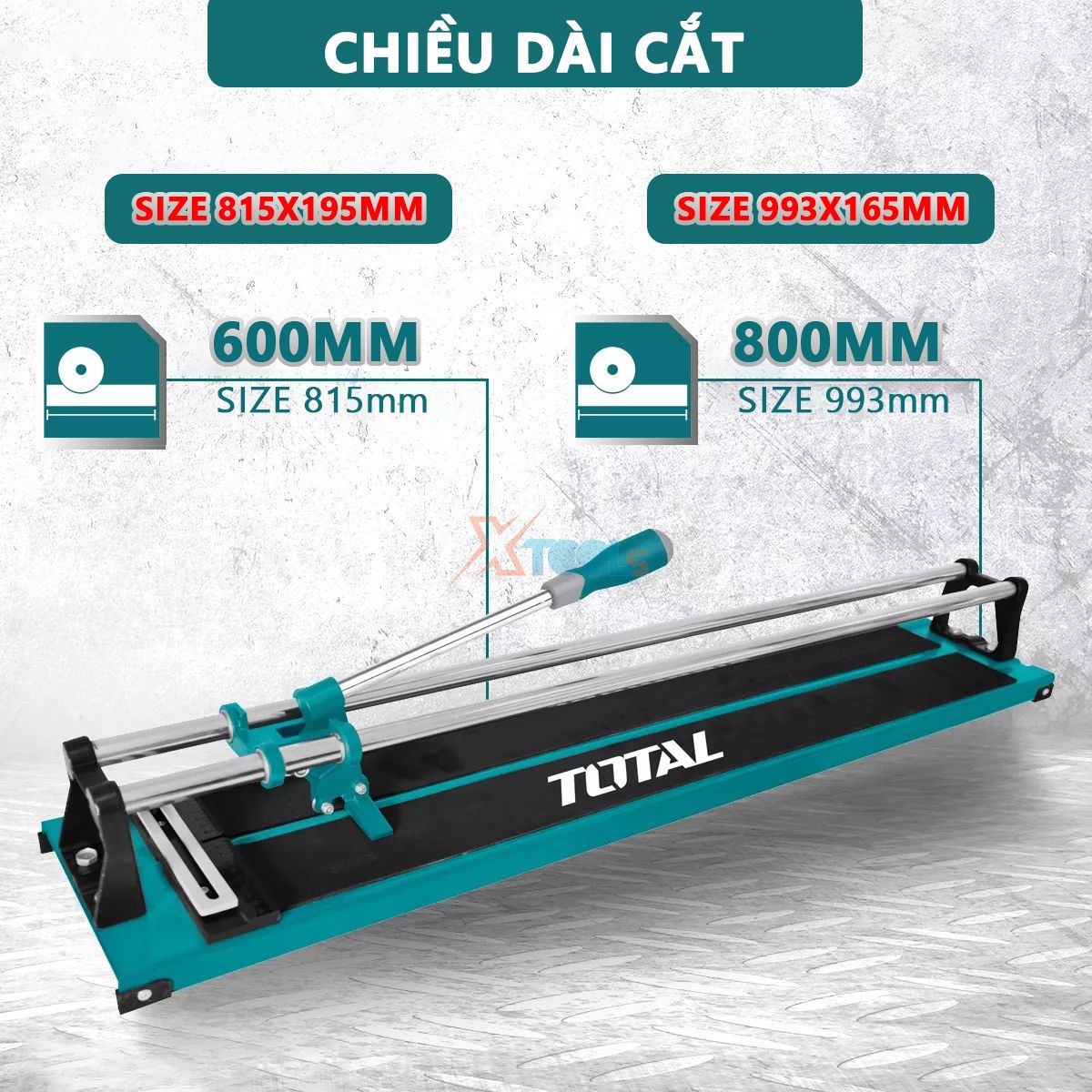 Bàn cắt gạch men đẩy tay TOTAL THT576004 dao cắt gạch chiều dài cắt 60-80cm thanh trục đôi tránh vỡ gạch khi cắt
