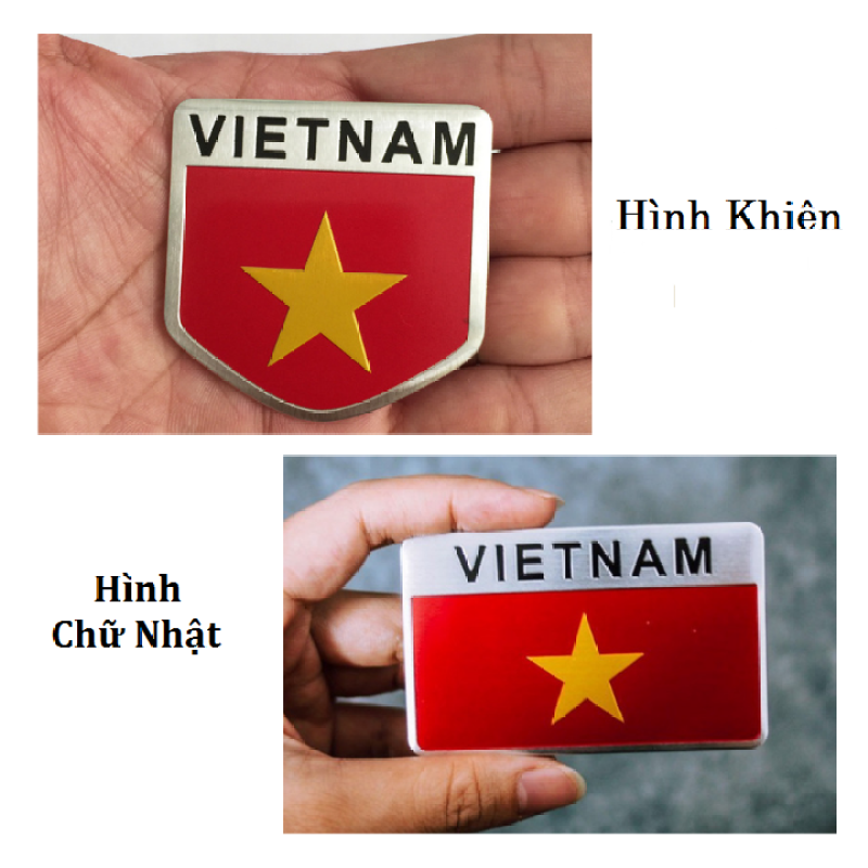 Logo Tem kim loại cờ Việt Nam - hình chữ nhật