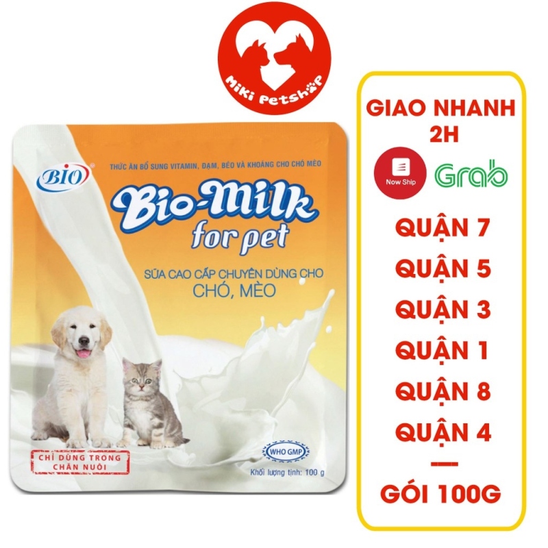 ◘ vn012 Sữa Cho Mèo Con Chó Con Bio Milk for Pet Gói 100g - Miki Petshop
