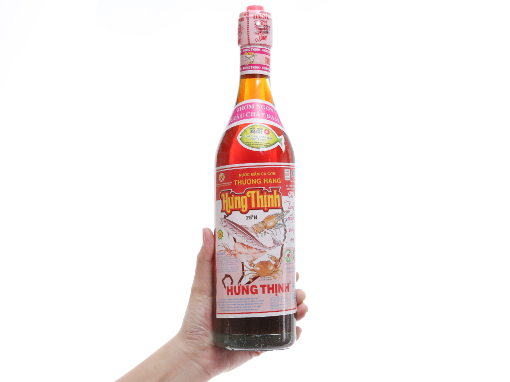 Nước mắm cá cơm thượng hạng Hưng Thịnh 25 độ đạm chai 620ml