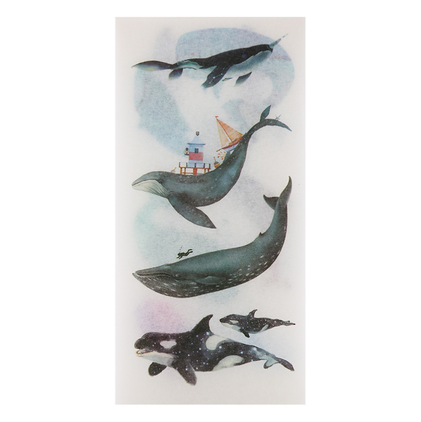 [HCM]Bộ 6 Tấm Sticker Dán Trang Trí - Cá Voi