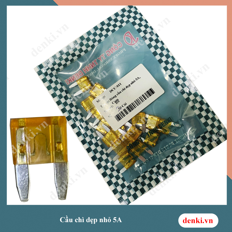 DENKI Bóng cầu chì dẹp nhỏ 5A (20 cái/ trên bịch)