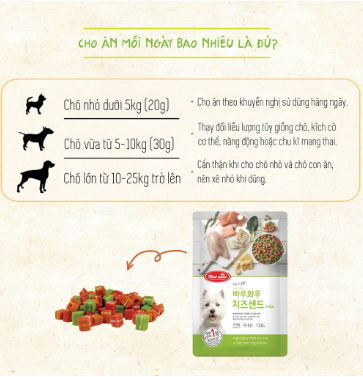 [HCM] Bánh Sandwich hỗn hợp Bow wow cho chó 120gr