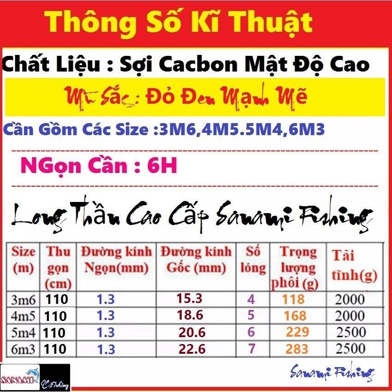 Cần câu đài Xích Long cao cấp SPECIALPOWER XL01, siêu nhẹ, dẻo dai, nhấc tĩnh 2.5kg   - SANAMI FISHING