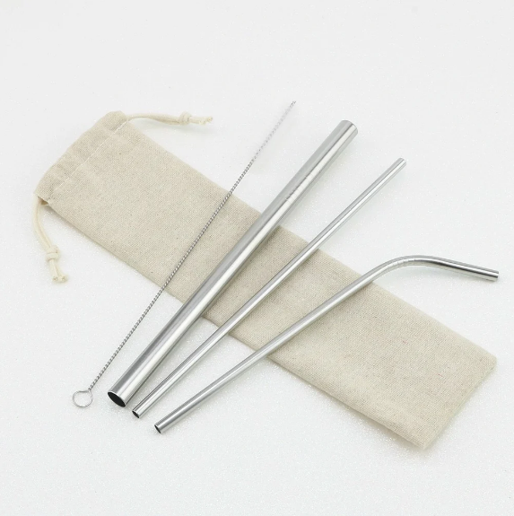 Ống hút inox bộ có ống hút cây rửa và túi đựng