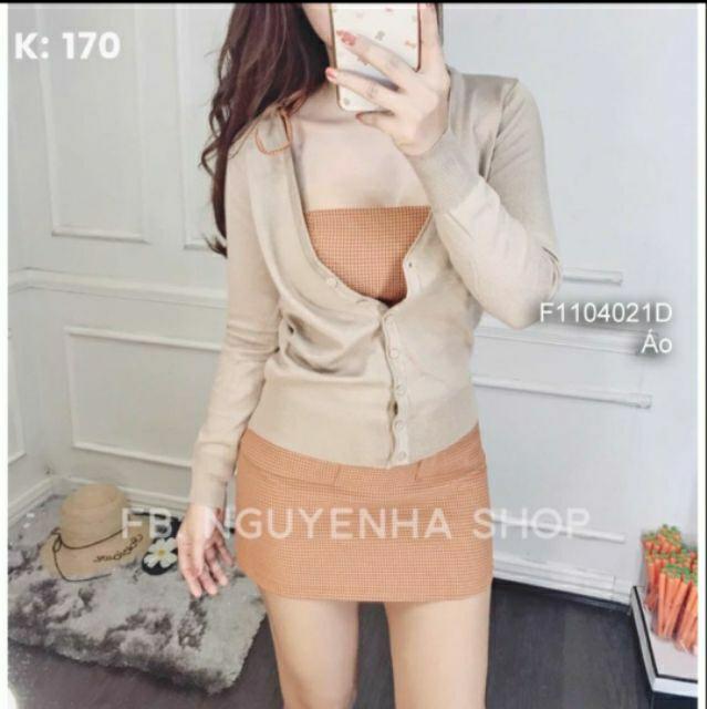ÁO khoác len nhẹ nút bọc cao cấp