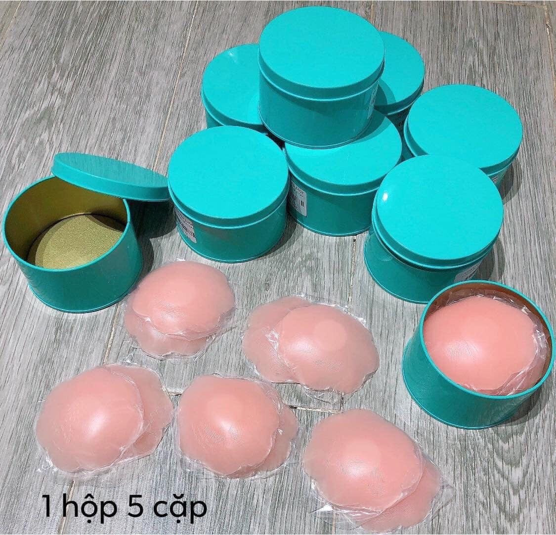 Hộp 10 miếng dán ti silicon, miếng dán đầu ti kích thước 6cm