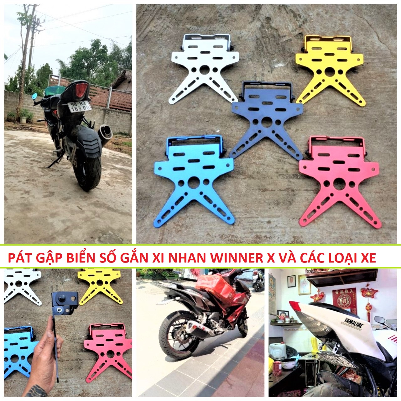PÁT GẬP BIỂN SỐ WINNER X VÀ NHIỀU LOẠI XE KHÁC , BÁT ĐỘ BIỂN SỐ GẬP XE MÁY SIÊU ĐẸP CHẤT THỂ THAO, PÁT GẮN BIỂN SỐ GẬP CHO WINNER X , PKL , R15 VÀ NHIỀU LOẠI XE KHÁC NHƯ ZIN , PHỤ KIỆN TRANG TRÍ XE MÁY