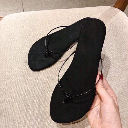 Dép cọng chỉ siêu mảnh thời trang siêu bền D004 (Đen Vải)