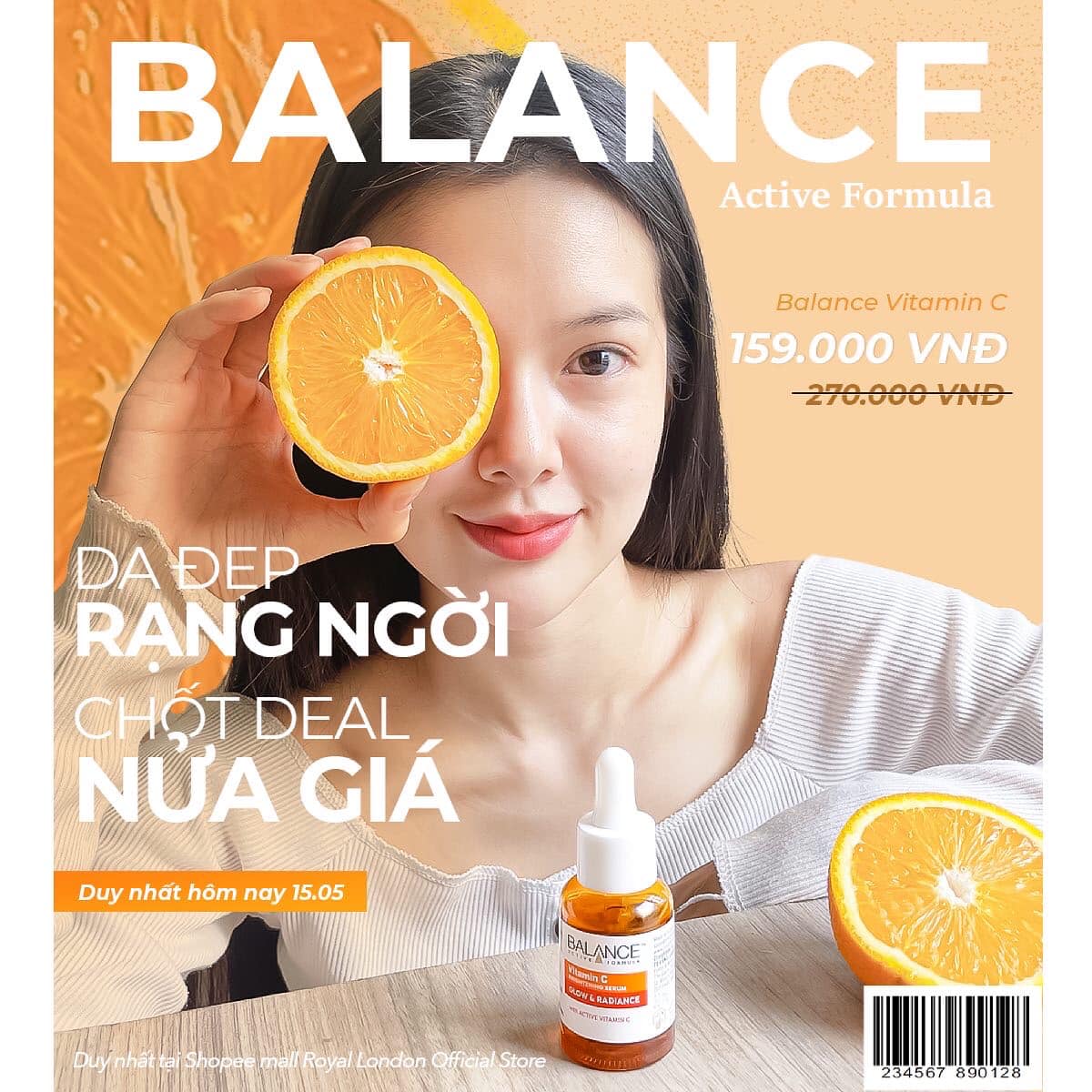 Tinh Chất Dưỡng Trắng Da, Mờ Thâm Balance Vitamin C Brightening Serum Glow & Radiance