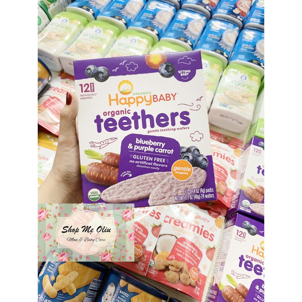 BÁNH ĂN DẶM HỮU CƠ HAPPY BABY TEETHERS ORGANIC CHO BÉ TỪ 6 THÁNG