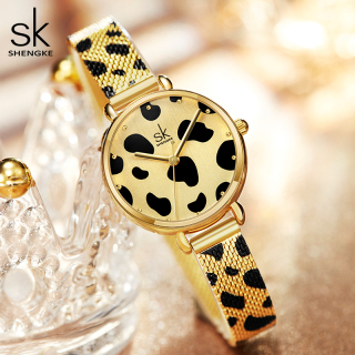 shengke K0152 Fashion Golden Women Quartz Wristwatches Gift Clock For Lady thumbnail