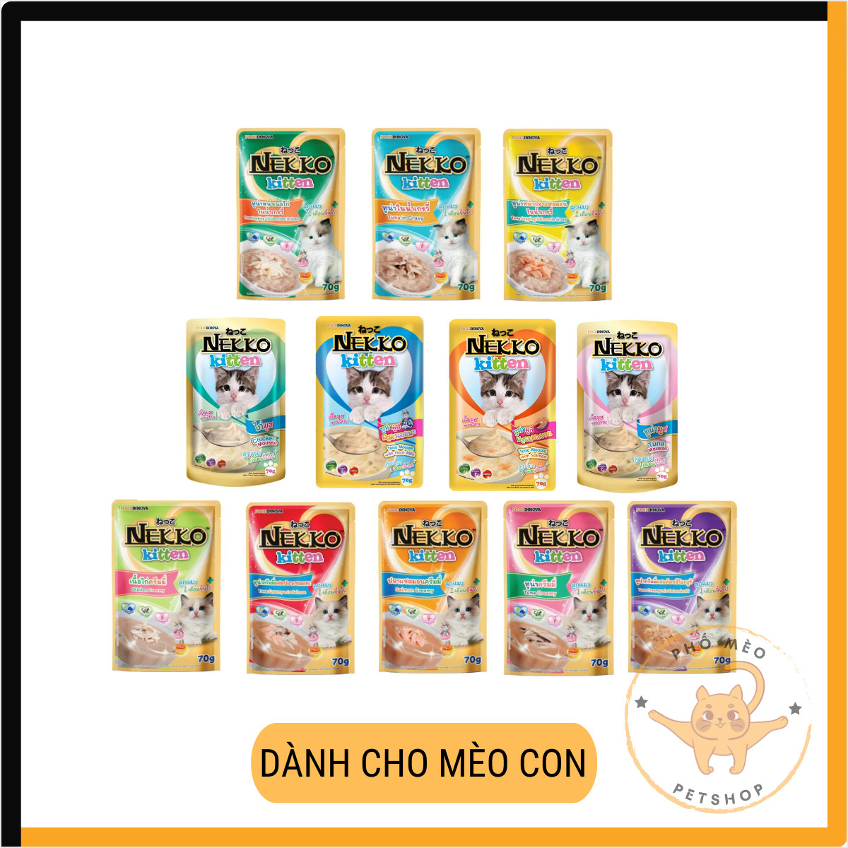 Pate Nekko Thái Lan cho mèo gói 70g