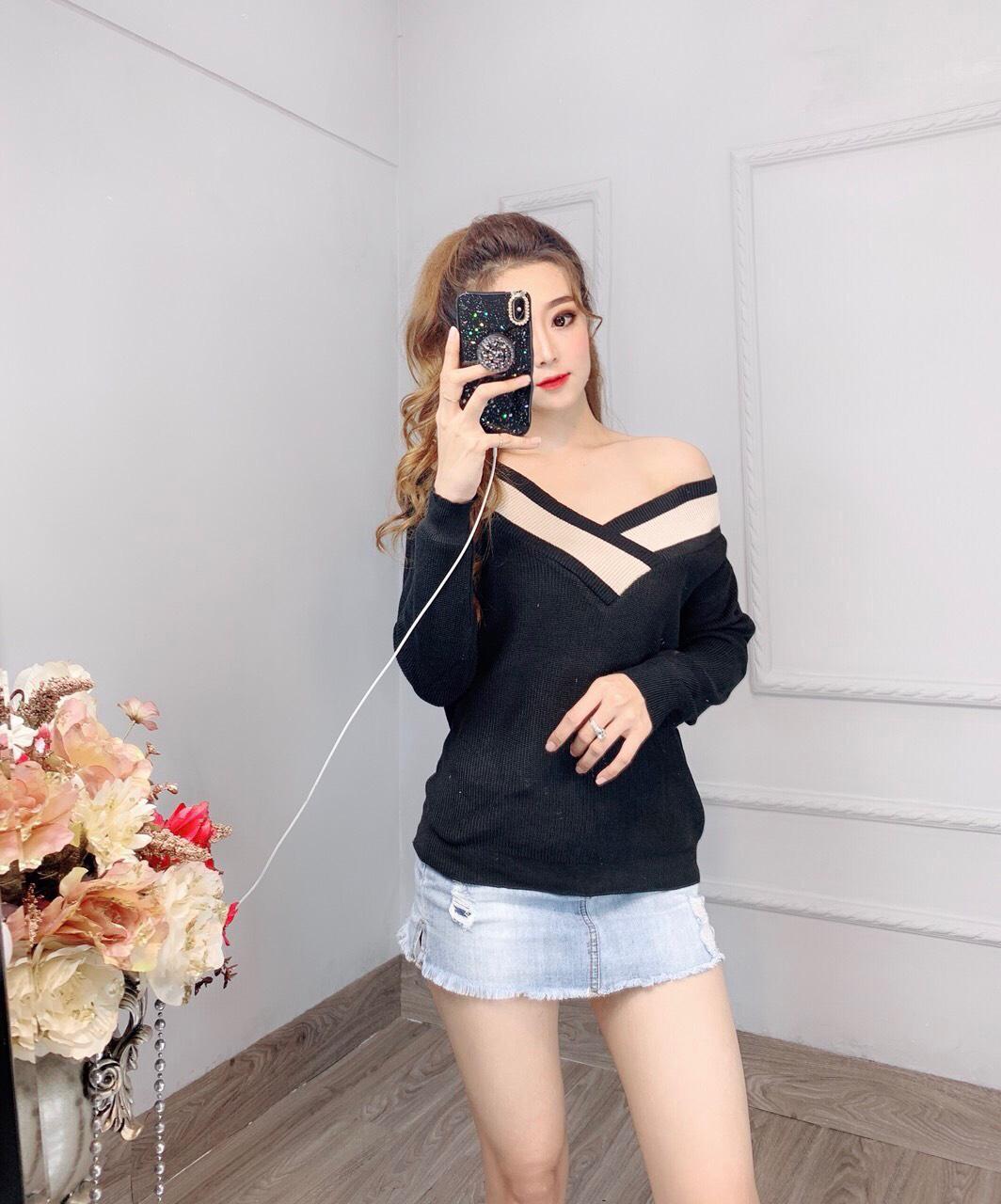 Áo len lệch vai hàng nhập cực HOT