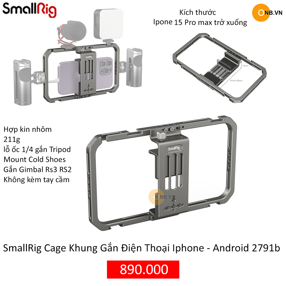 SmallRig Cage Khung Gắn Điện Thoại Iphone - Android 2791b