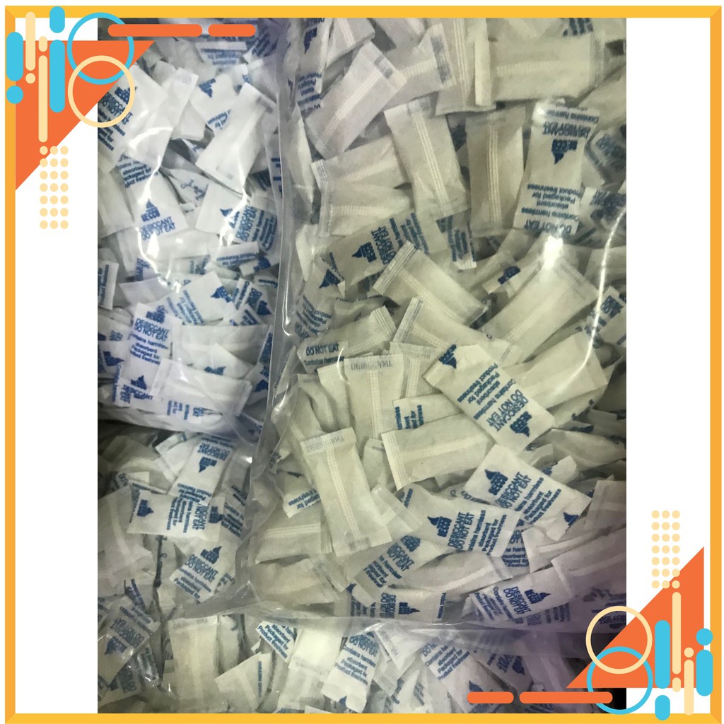 100 gói hút ẩm đa dụng vỏ trắng xanh