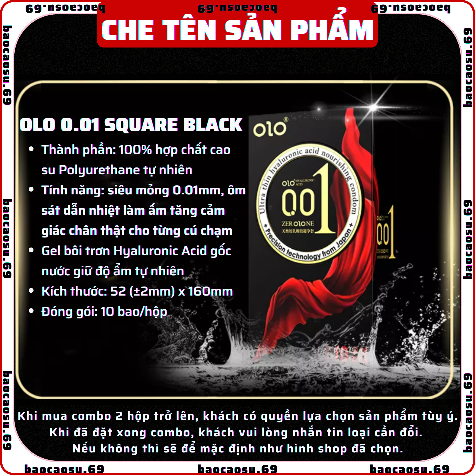 Combo 4 hộp 40 bao cao su OLO siêu mỏng 0.01mm tùy chọn. Kéo dài cuộc yêu lửa băng gai nổi dẫn nhiệt ấm nồng chống xuất tinh sớm siêu mỏng 001mm gân gai khoái cảm
