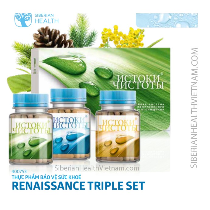 Bộ 3 thải độc và thanh lọc cơ thể Renaissance Triple